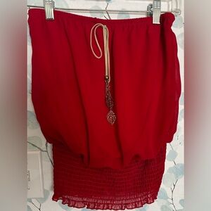 Red Strapless Blouse by Vivace